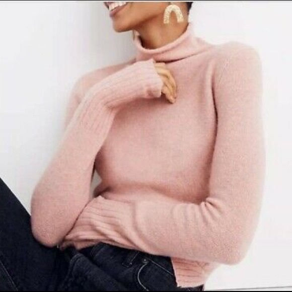MADEWELL Inland Turtleneck Sweater NWT M Pink Rose - Picture 3 of 5